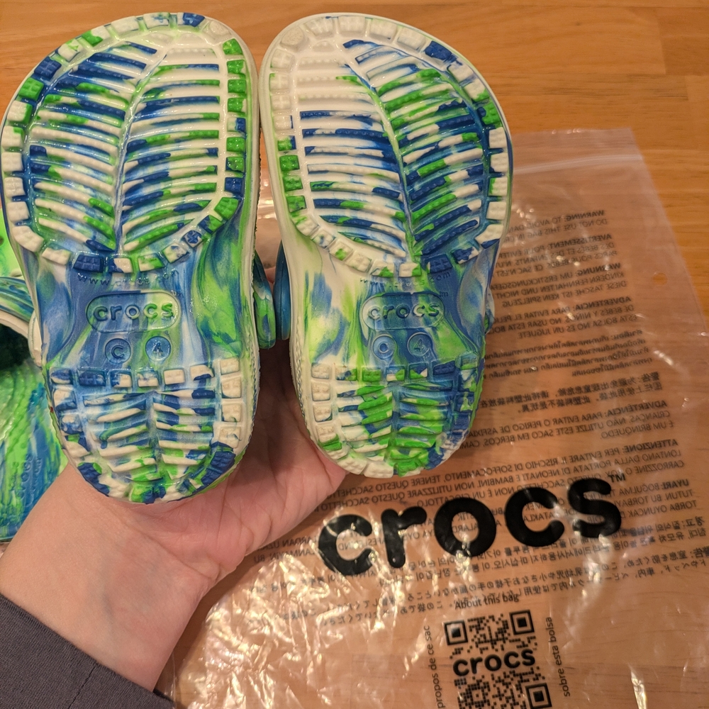 CROCS Kids' Multicolor Swirl Sandals - Picture 2 of 2